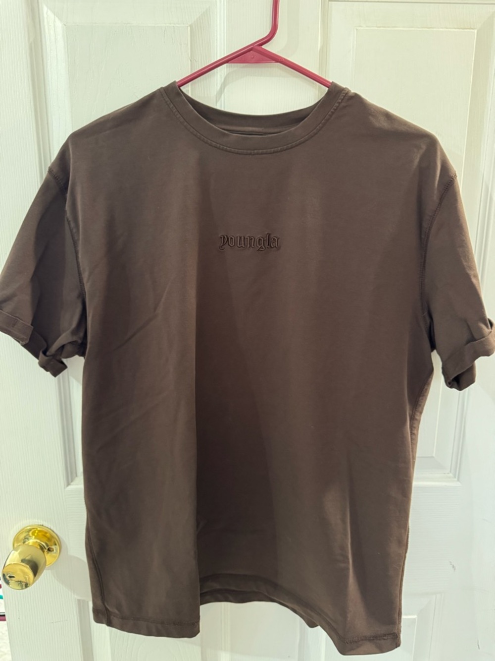 YoungLA Brown Short Sleeve Crew Neck Tee
